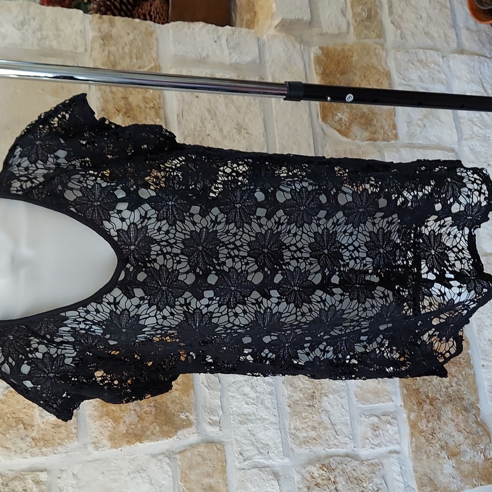 Black lace swimsuit cover up